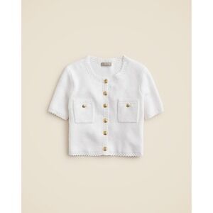 J.Crew Short-sleeve sweater lady jacket White Gold‎ Hardware Small NWT
